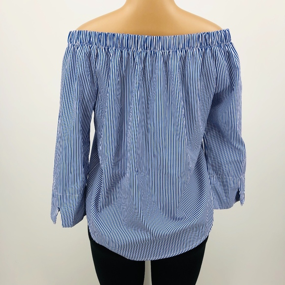 4 for $25 SALE!!!! Striped Off Shoulder Shirt - Picture 2 of 5